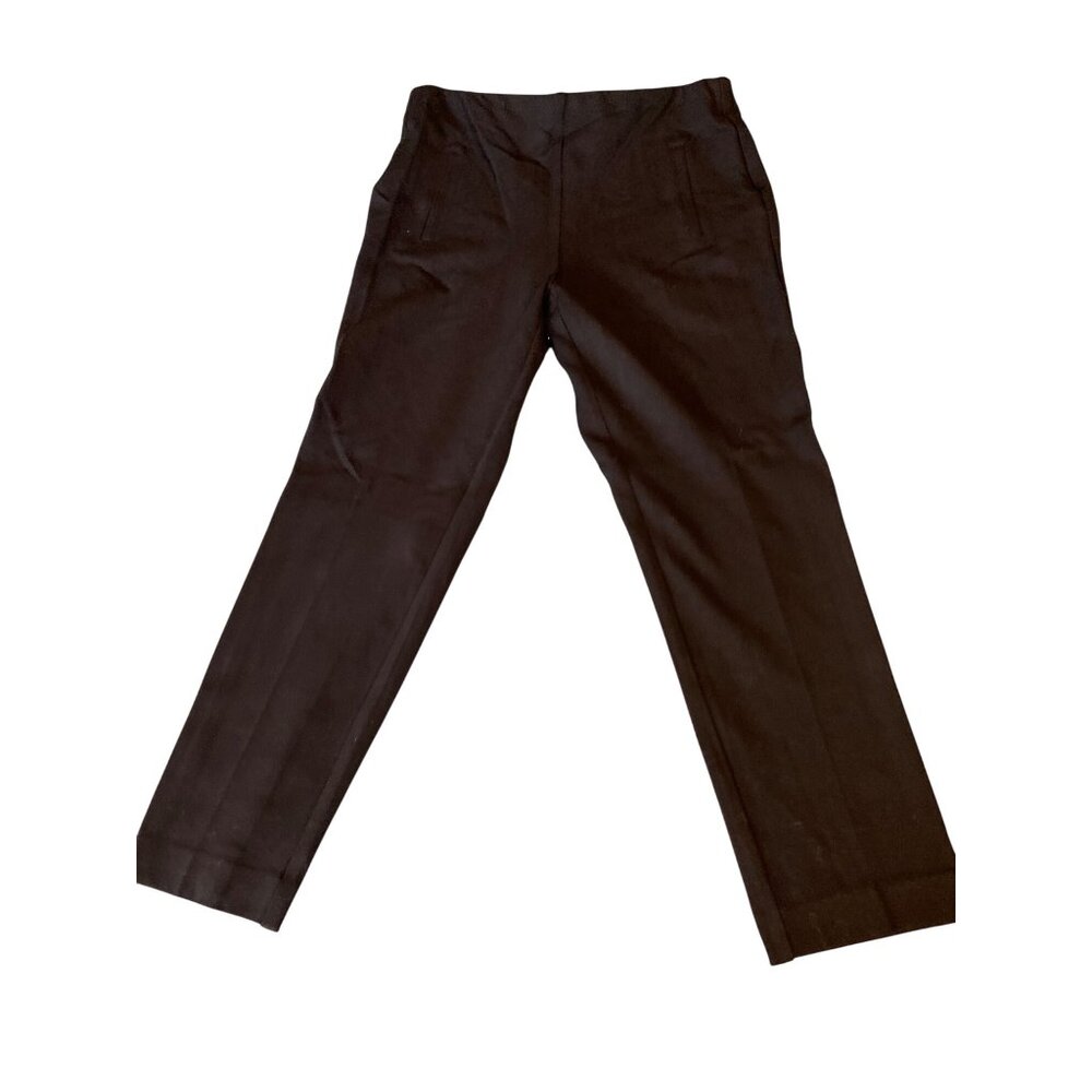 Chicos Womens Pants Size 1 Medium Black Slim-Leg Rayon Blend Career Corpcore
